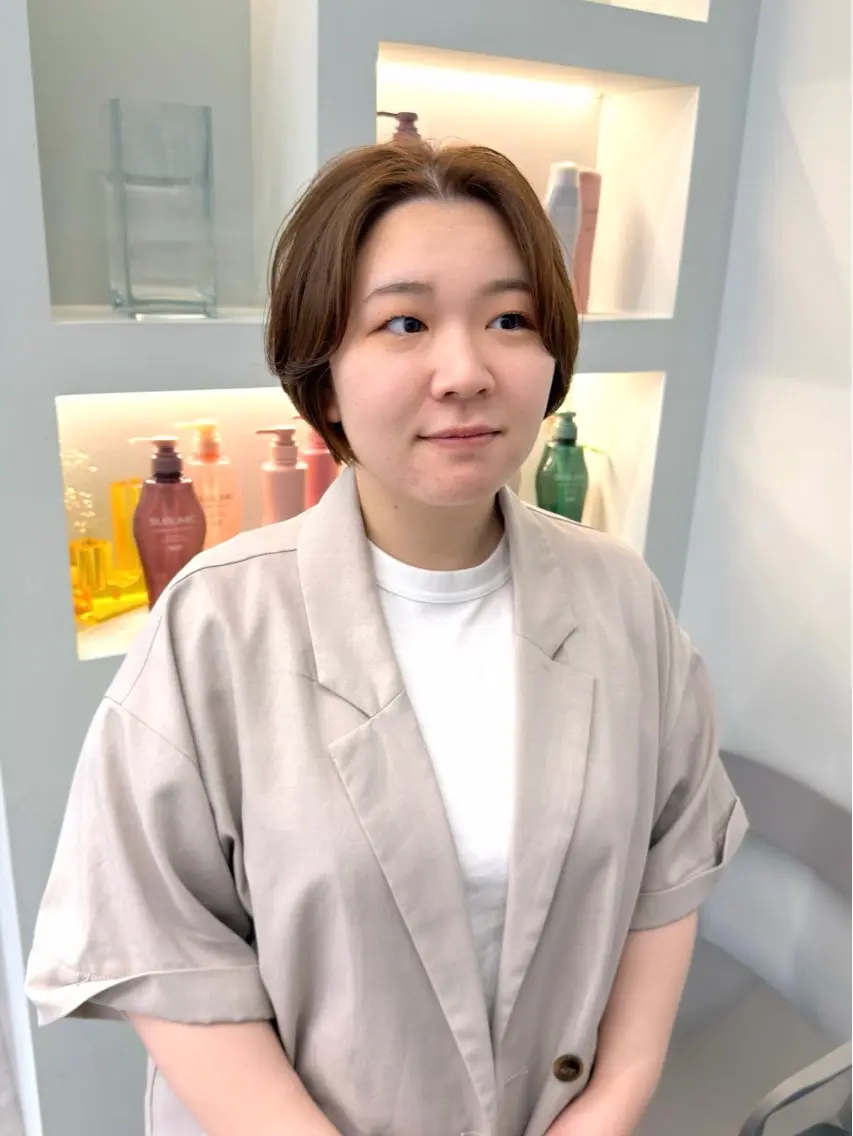 ショート カラー ショートボブ ハイトーンカラー ボブ ショートヘア カット ヘアカラー トリートメント 挟間  直人のヘアスタイル