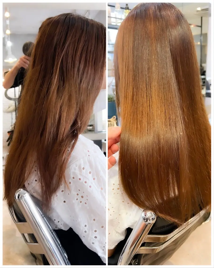 セミロング 縮毛矯正 トリートメント 村上ゆうすけ 髪質改善🪞縮毛矯正のヘアスタイル