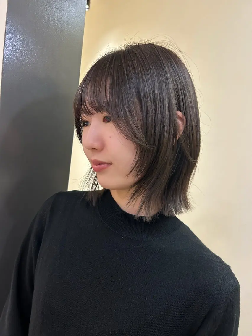 ショート カラー ボブレイヤー ブラウンカラー 透明感カラー ダークブラウン ボブ hubhair レイヤー/透明感のヘアスタイル
