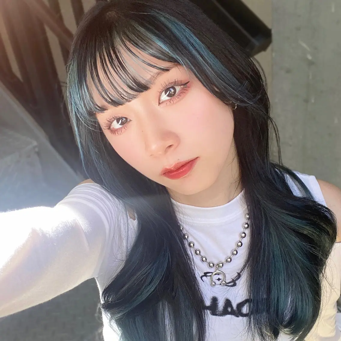 ロング カラー ミストバング フェイスフレーミング インナーカラー レイヤーカット ハッシュカット/艶感 カラー/ユウキ✨のヘアスタイル