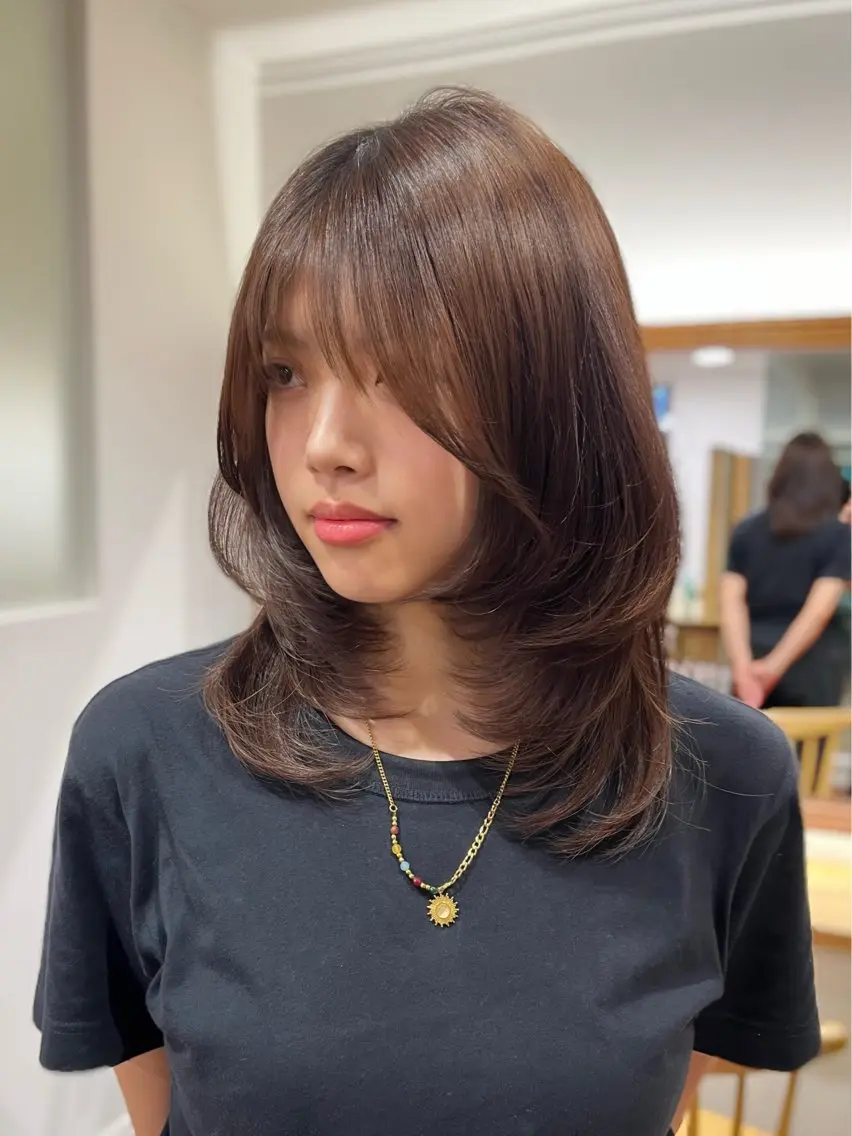 ミディアム レイヤーカット カット トリートメント 🎀仙台/レイヤー /暖色/ありさ🎀のヘアスタイル