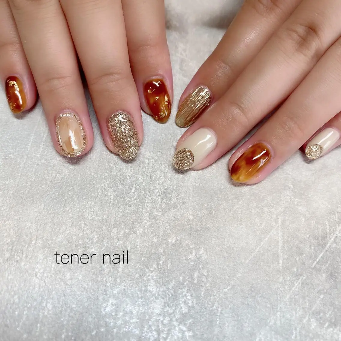 ネイル べっ甲ネイル ニュアンスネイル テネルネイル tener nailのネイルデザイン