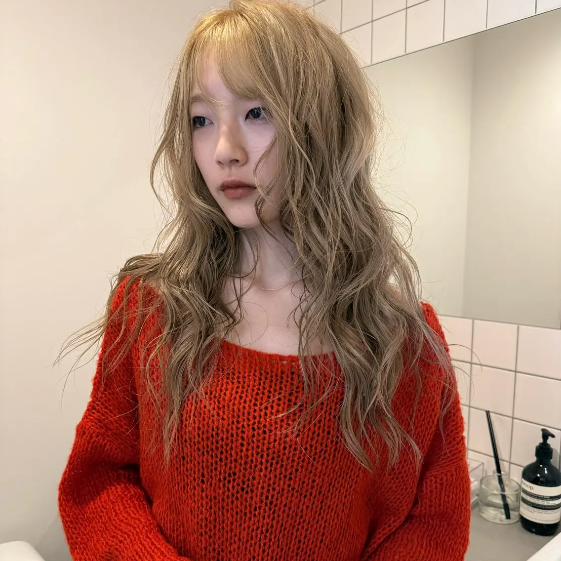 ロング ヘアカラー トリートメント 舟橋耀/ブリーチカラ ー/レイヤーカットのヘアスタイル
