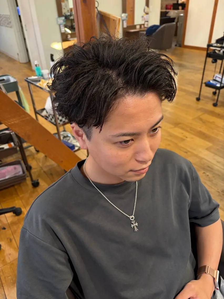 【新規限定】🔥人気No.1🔥メンズカット+パーマ+マイクロバブル¥13700→¥9590の写真