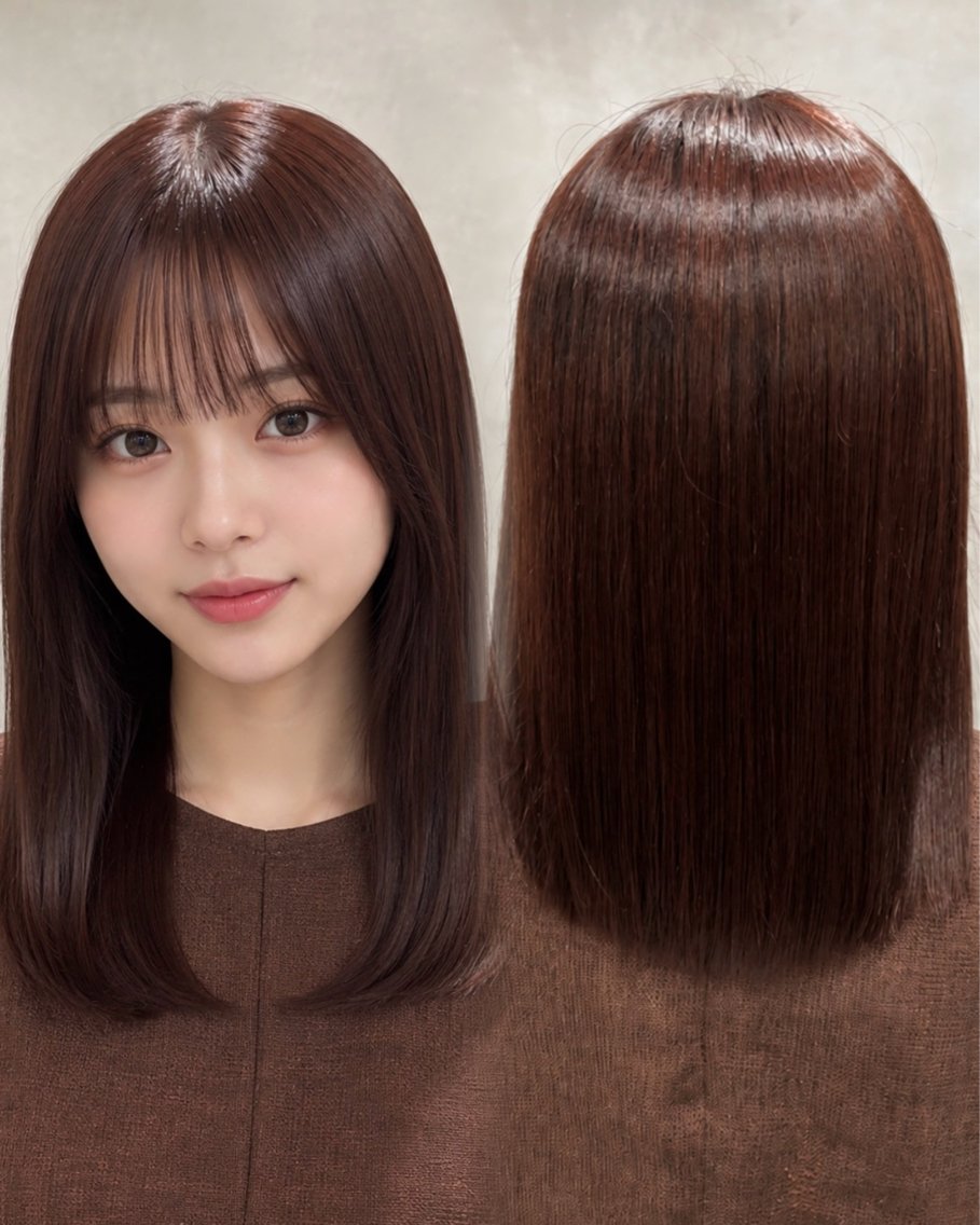 ミディアム カラー ブラウンカラー ヘアカラー 🤍艶モテカラー♡ ブラウン🤍Rimiのヘアスタイル