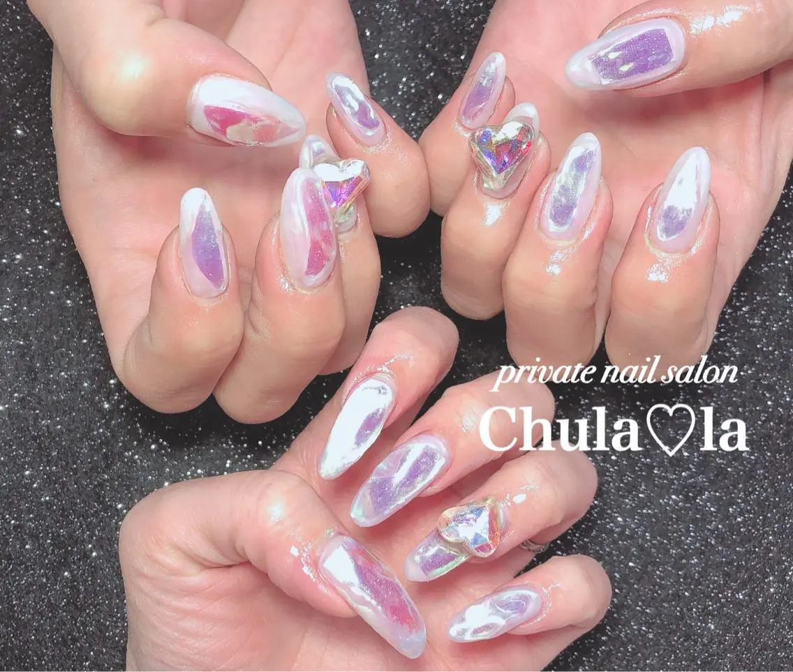 ネイル オーロラネイル おそろいネイル Chula♡la 豊見城市高安のネイルデザイン