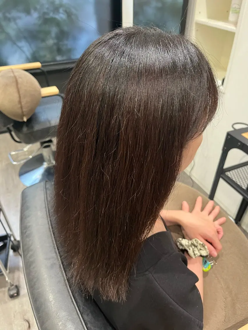 ミディアム カラー ブラウンカラー ナチュラルブラウン カット ヘアカラー トリートメント ヘッドスパ cocotte 💟草間紫音💟のヘアスタイル