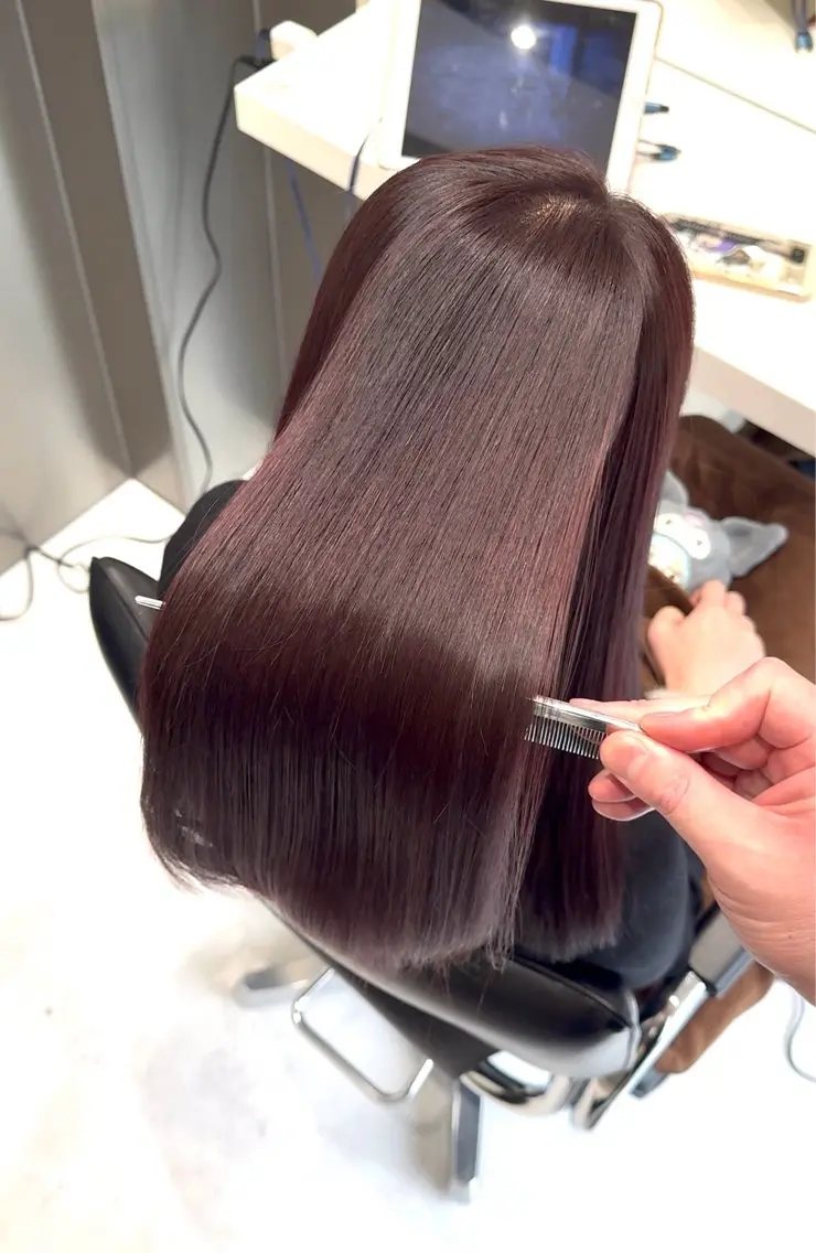 ミディアム ヘアカラー トリートメント 縮毛矯正クロスパーマ 益子達也のヘアスタイル