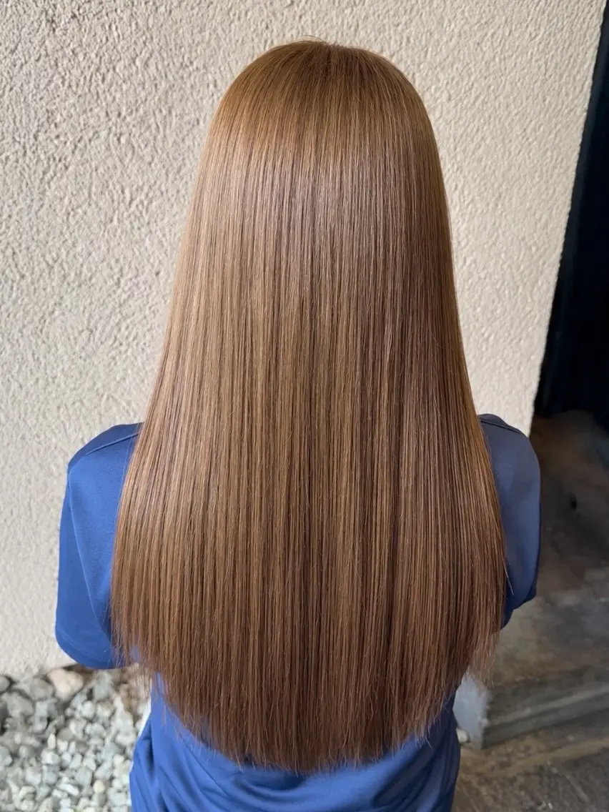 ロング カラー ベージュカラー ブリーチ ダブルカラー ブリーチなしカラー 縮毛矯正 Saraju 仁川店 SHIORI ♥のヘアスタイル