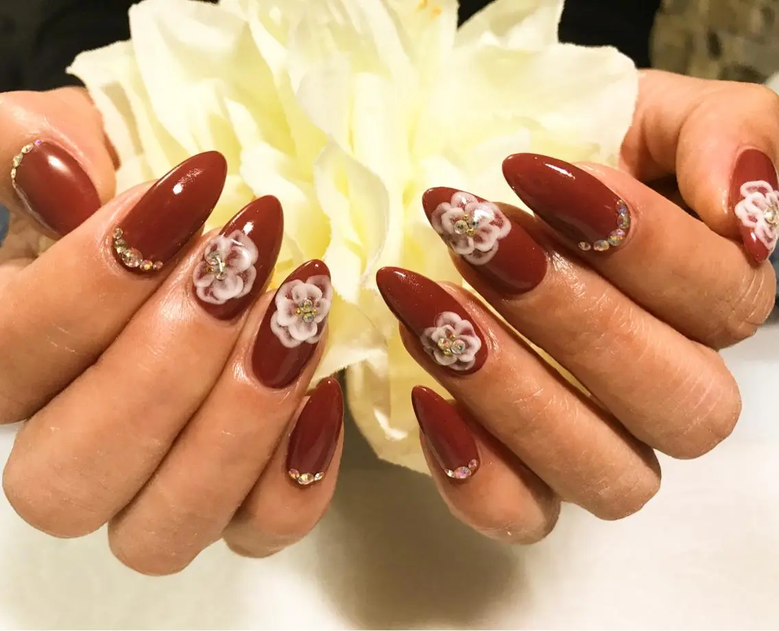ネイル フットネイル ワンカラーネイル シンプルネイル 春ネイル ストーンネイル nail fufla ♡yamane♡のネイルデザイン