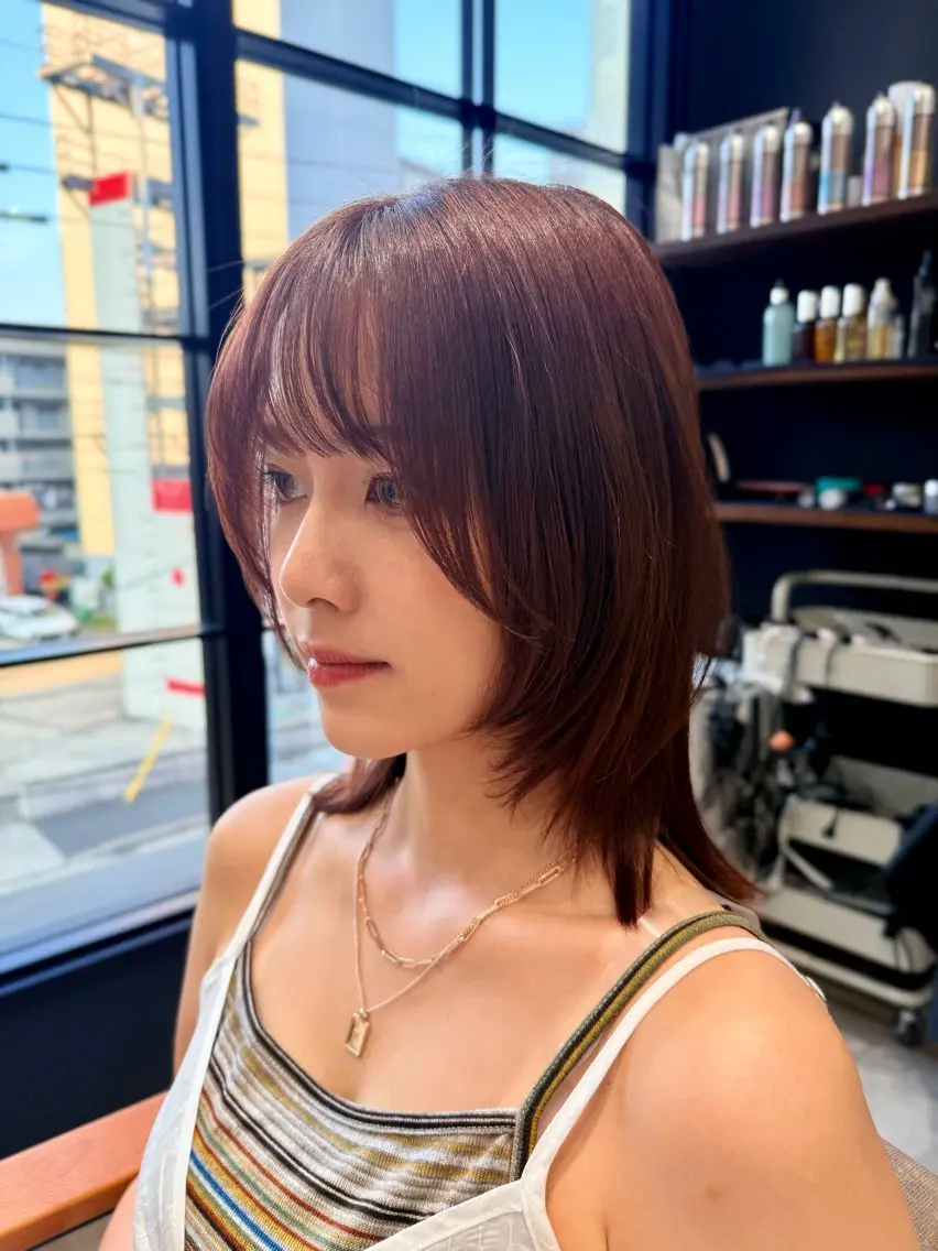 ミディアム カット ヘアカラー トリートメント 🌺レイヤー/艶髪 海外ヘア🌺舟橋瑞稀のヘアスタイル