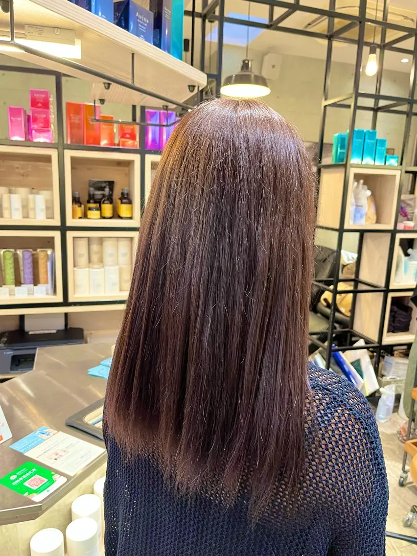 ミディアム カラー ブラウンカラー ヘアカラー 下茂 菜々のヘアスタイル