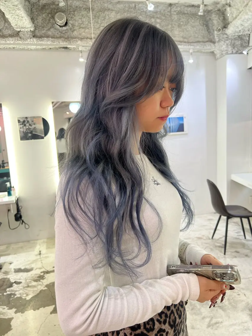 ロング カット ヘアカラー エクステ 💥ウルフカット デザインあんな💥のヘアスタイル