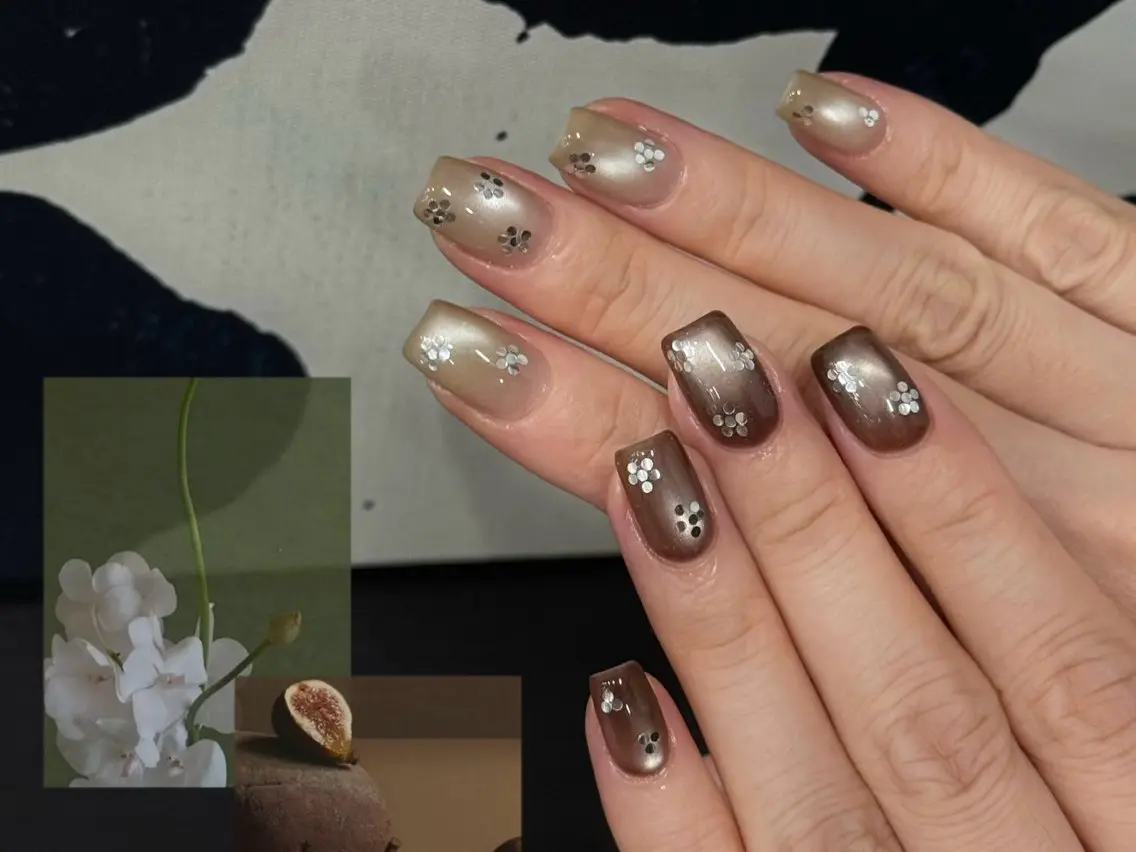 ネイル ブラウン フットネイル フレンチネイル グラデーション 氷ネイル・うるうるネイル ハンドネイル Mixx Nail_ Studioのネイルデザイン