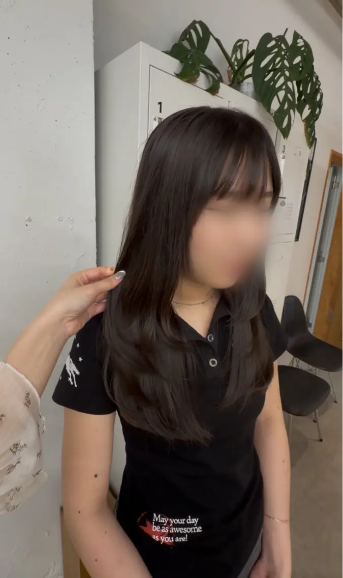 ロング 顔まわりレイヤー 顔周りカット レイヤーカット カット かすみ/名駅徒歩5分 /カットモデルのヘアスタイル