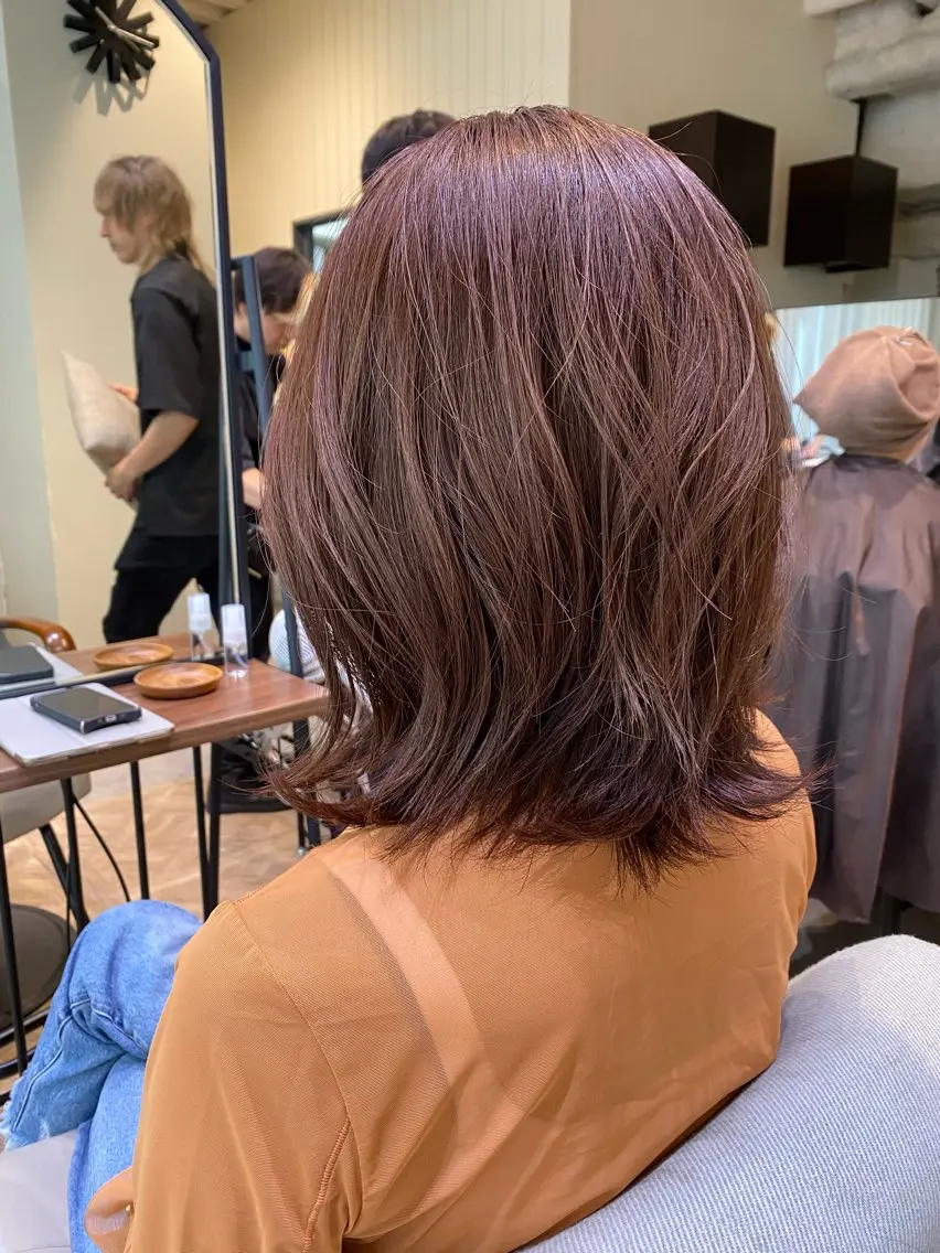ミディアム カラー カット ヘアカラー トリートメント 新宿 / Aujua ｿﾑﾘｴ🫧森田涼介のヘアスタイル