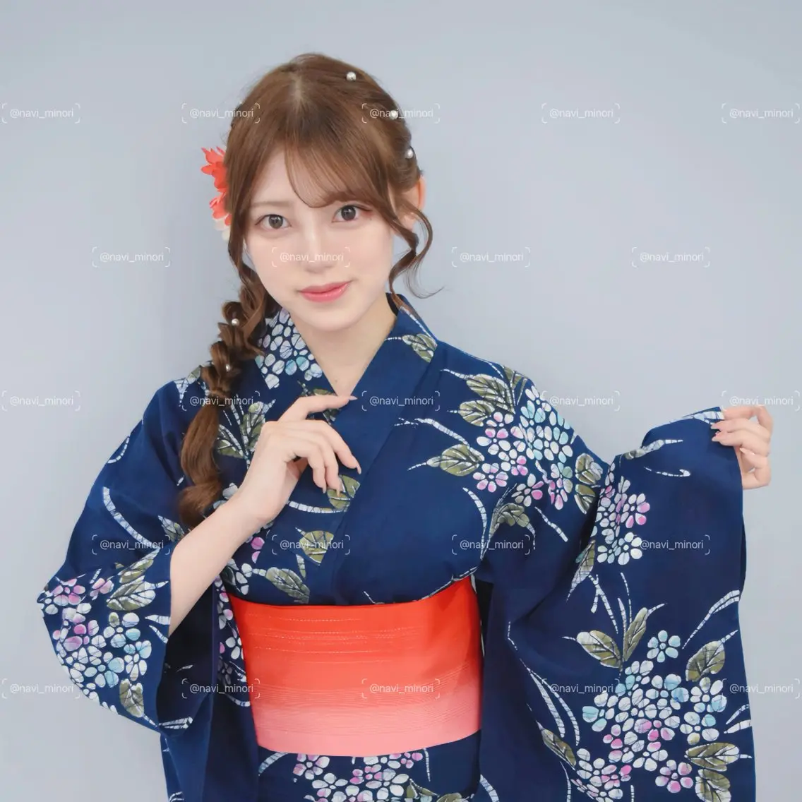 セミロング ヘアアレンジ 浴衣 Hairset minoriのヘアスタイル