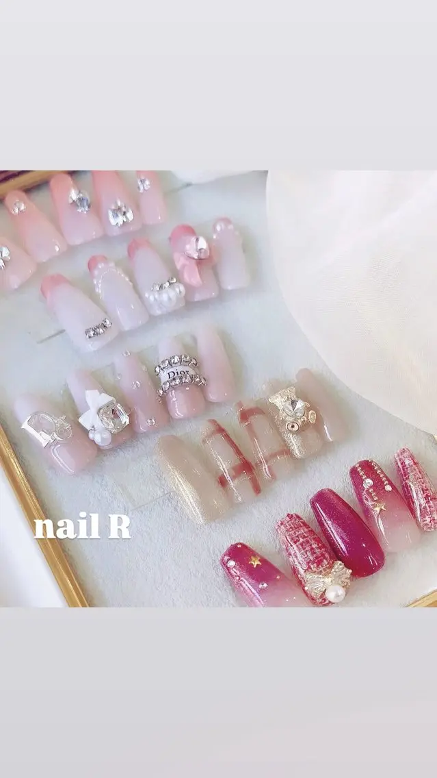 ネイル チークネイル フットネイル フレンチネイル ジェルネイル ガラスフレンチ NAILR rina 🎀ིྀ恵比寿のネイルデザイン