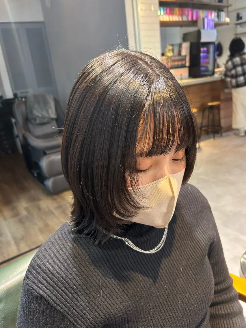 ミディアム カラー ウルフカット 縮毛矯正/艶カラー/ ikedaのヘアスタイル