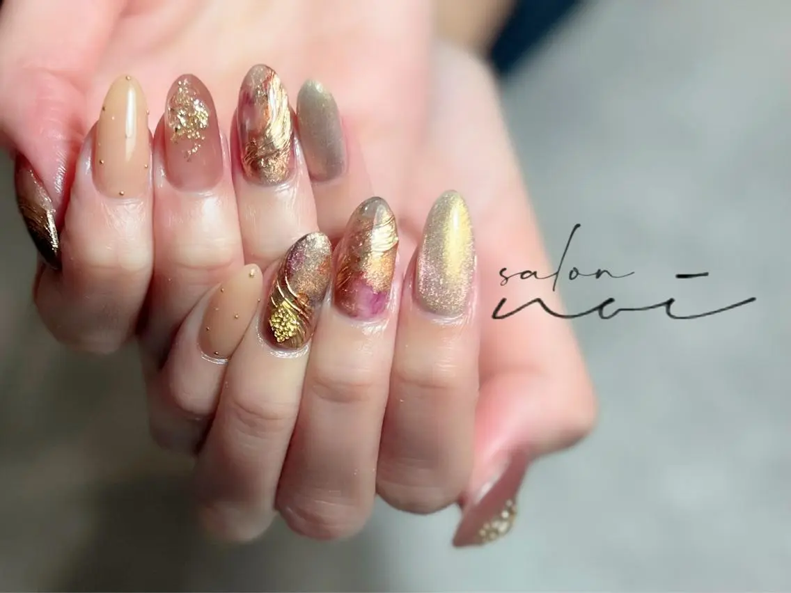 ネイル アートネイル ニュアンスネイル ハンドネイル salon noiのネイルデザイン