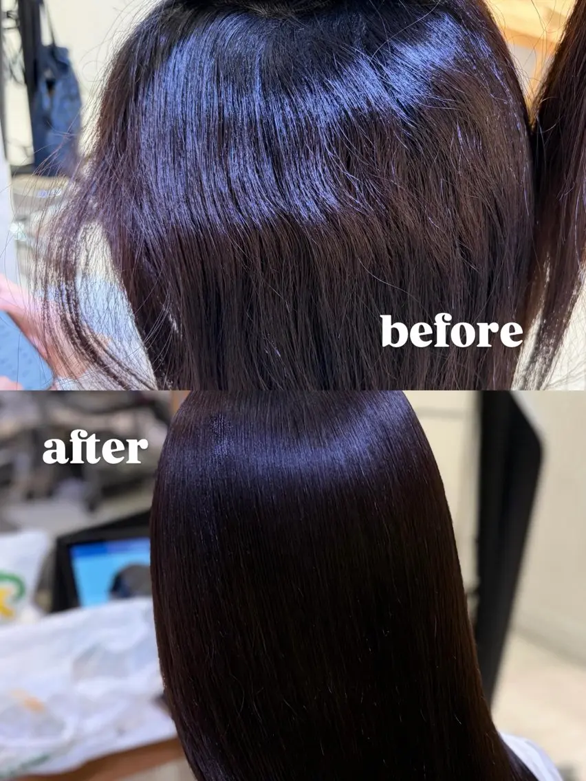 ミディアム 縮毛矯正 トリートメント 💎ツヤ髪ストレート カラー💎かのんのヘアスタイル