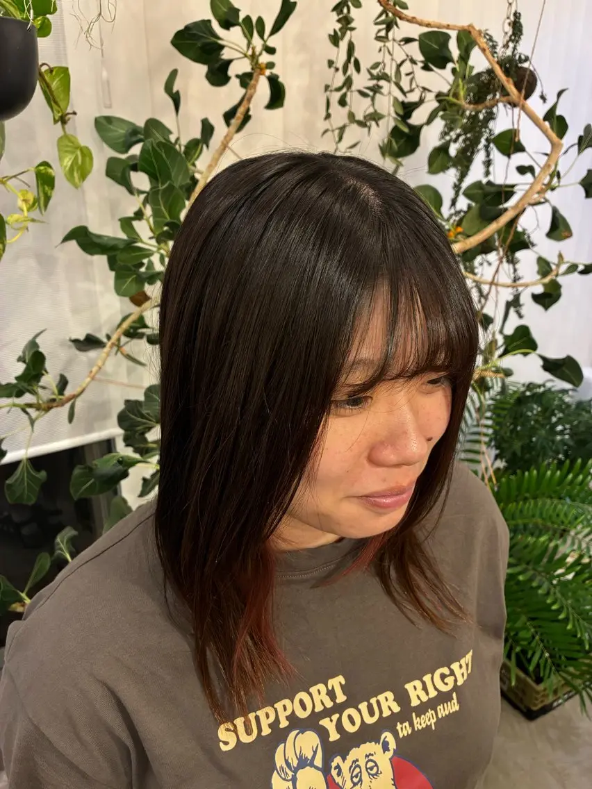 ミディアム カラー 💐赤系カラー/ レイヤーりゅーき💐のヘアスタイル