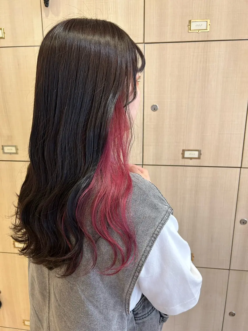 ロング カラー ピンクカラー ミ ユのヘアスタイル