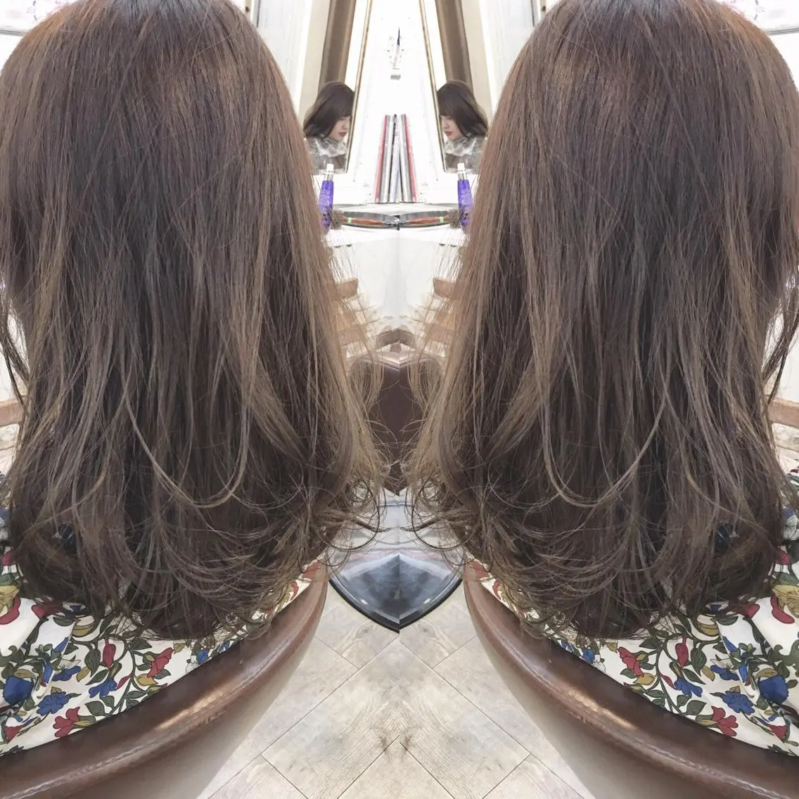 セミロング カラー アッシュ 透明感カラー yoshi (菅沼義晴)のヘアスタイル