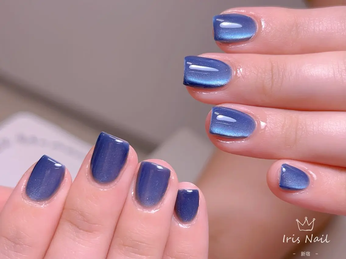 ネイル フレンチネイル ジェルネイル グラデーション 韓国ネイル マグネットネイル ハンドネイル 【長さ出し】 IRIS NAILのネイルデザイン