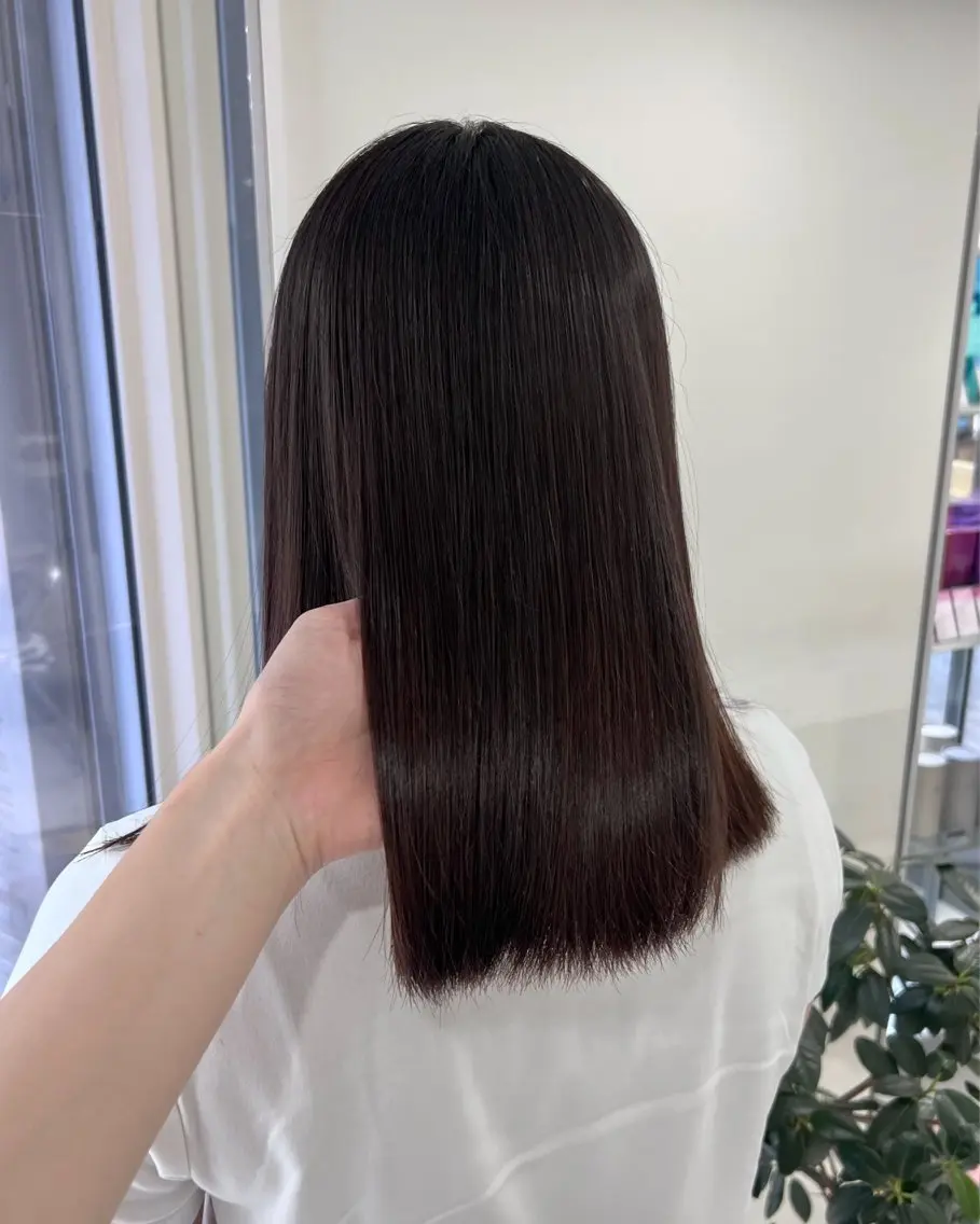 ミディアム パーマ 縮毛矯正 トリートメント ヘッドスパ ヘアセット 🖤:抜け感×大人 スタイル/Aoiのヘアスタイル