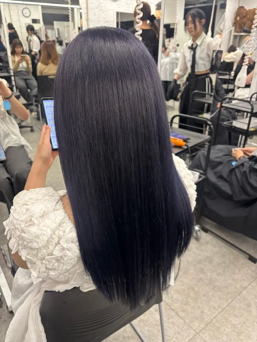 ロング ヘアカラー 縮毛矯正/ブリーチな しラベンダー/心優のヘアスタイル