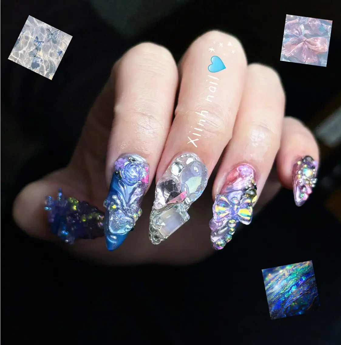 ネイル ブラウン チークネイル 桜ネイル 長さ出し フットネイル ハンドネイル XIINH NAIL SALONのネイルデザイン