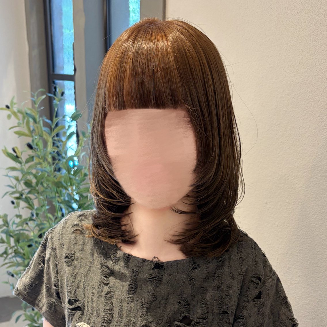 ミディアム レイヤーカット カット ヘアカラー 顔周り/艶カラー /ヘアメ🎀あつはのヘアスタイル