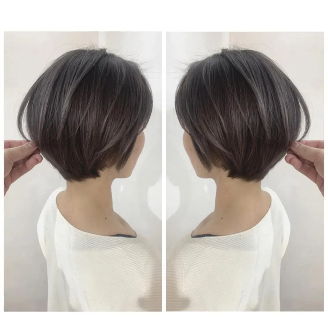 ショート ヘアカラー トリートメント 京都大人女性ショート 徒歩1分/秋山のヘアスタイル