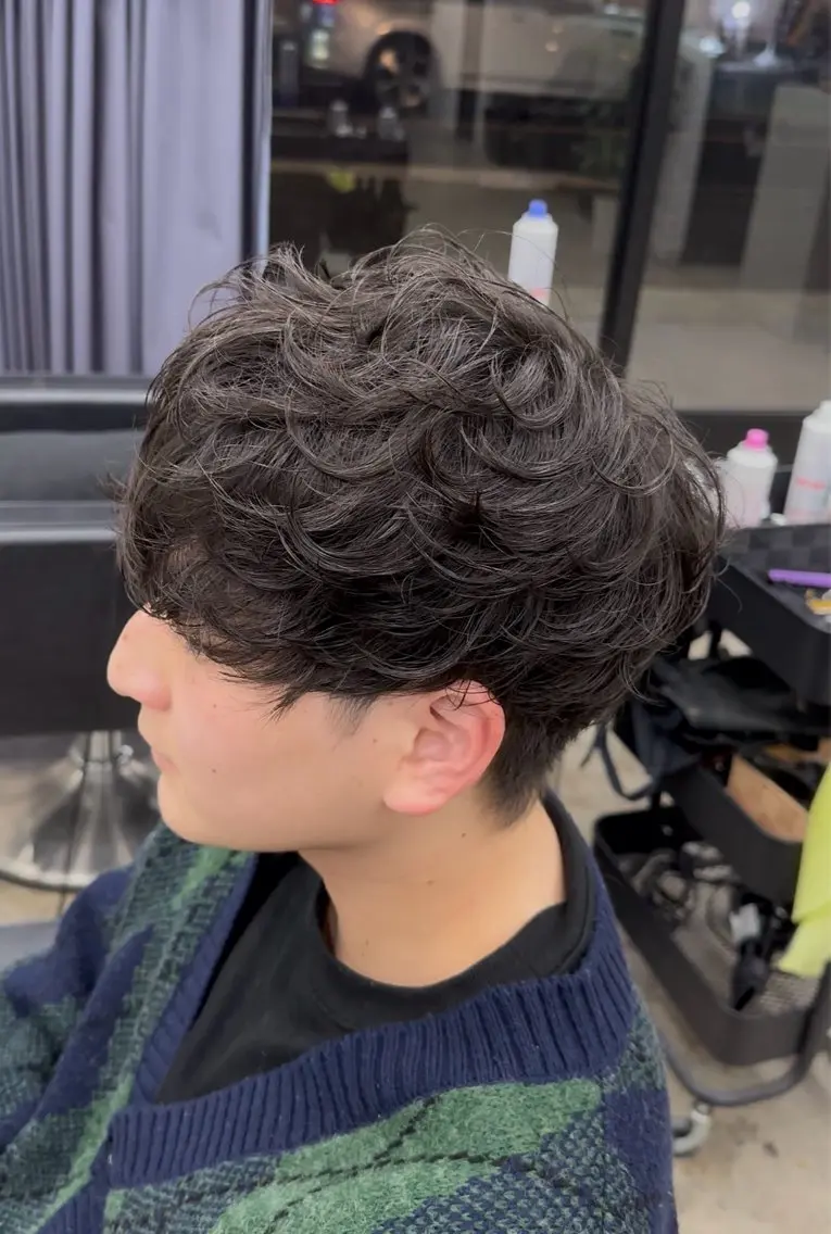ショート メンズ メンズパーマ カット パーマ 🪐LANDS🪐 福垣 海也のヘアスタイル