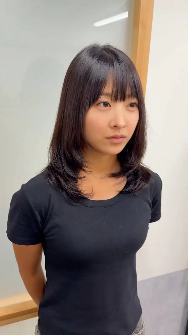 ロング カット 縮毛矯正 ひらやま りょういちのヘアスタイル