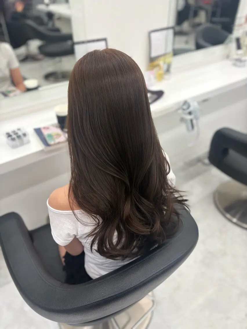 ロング カラー ヘアカラー トリートメント ベージュ×レイヤー 🤎横浜/miu🤎のヘアスタイル