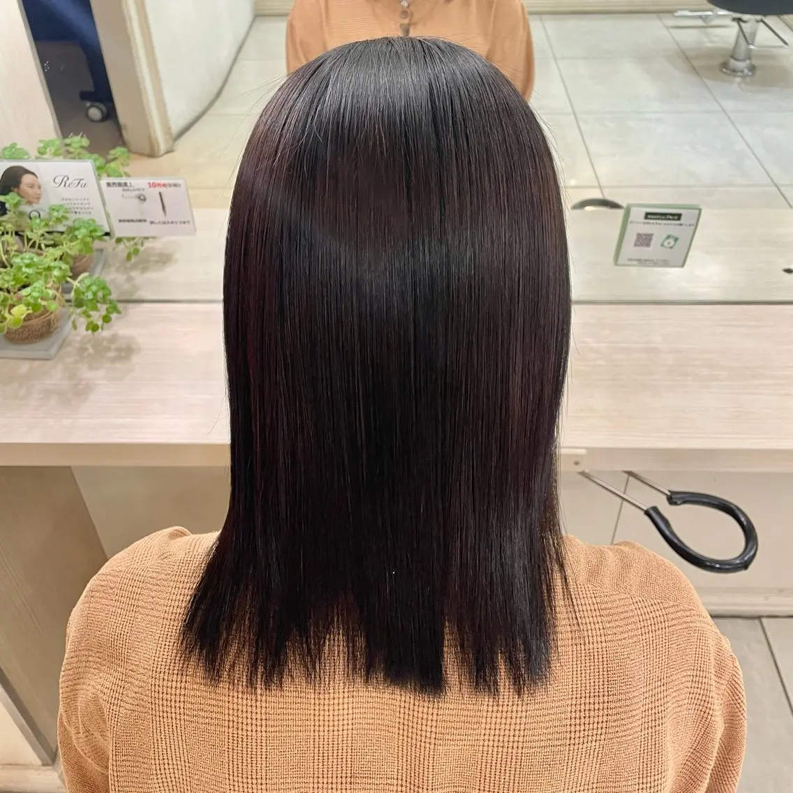 ミディアム 髪質改善 横浜パーマ🌐ボブ✨ 暖色カラーもえかのヘアスタイル