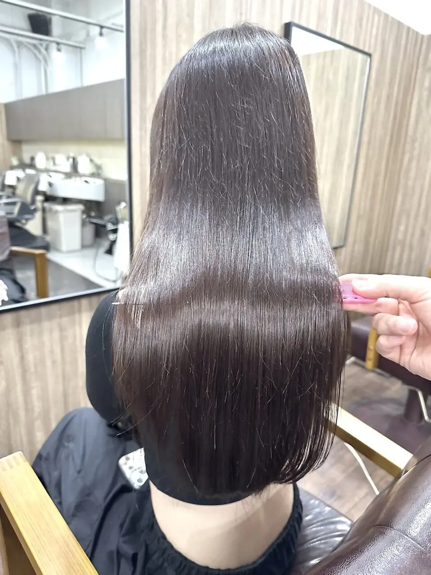 ロング カラー ブリーチ ケアブリーチ ケアカラー 透明感カラー ダブルカラー ヘアカラー ili 大阪のヘアスタイル