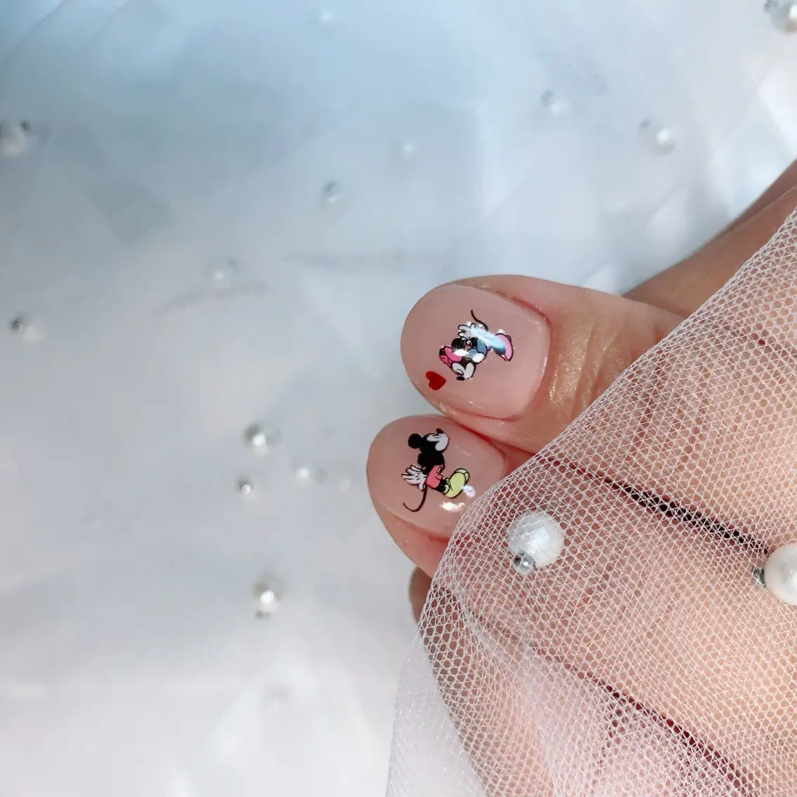 ネイル オーロラネイル フレンチネイル キラキラネイル 韓国ネイル ニュアンスネイル ハンドネイル Lance nailのネイルデザイン