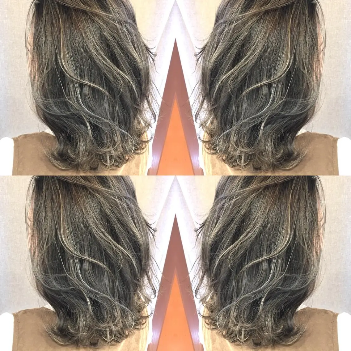 ミディアム カラー ハイライトカラー 3Dハイライト ハイライト ヘアカラー トリートメント 井上 一平のヘアスタイル