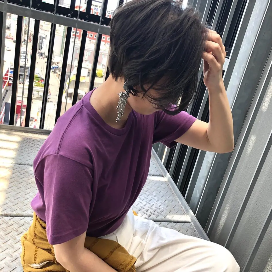 ショート 天神/ブリーチ/ ブリーチなしカラーのヘアスタイル