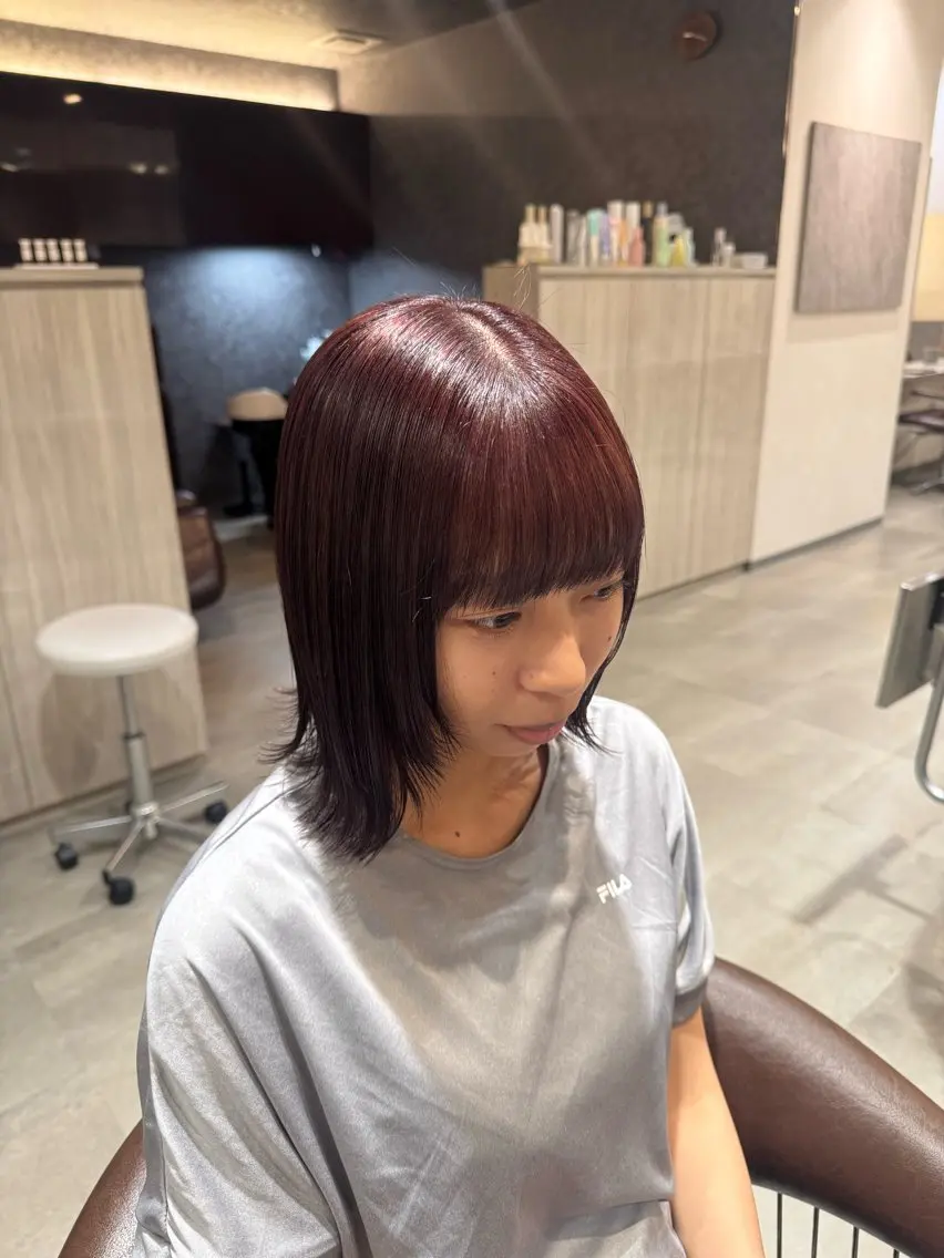 ミディアム カラー ヘアカラー 清水 菜々子のヘアスタイル