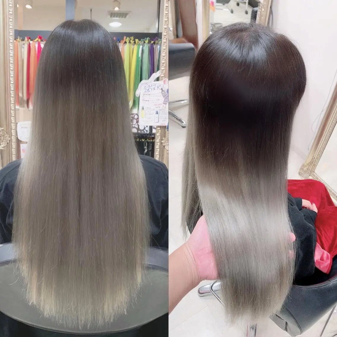 セミロング シール／編込エクステ ヘアーエクステ専門店のヘアスタイル