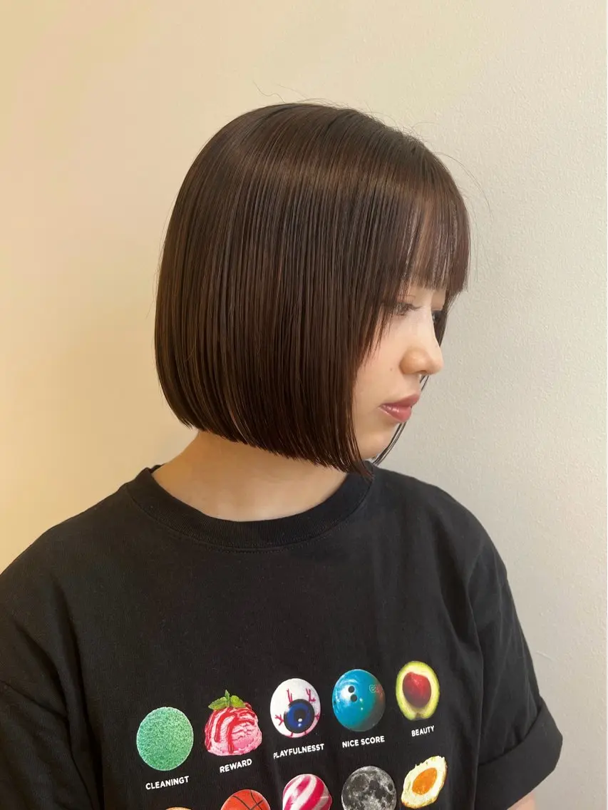 ミディアム ボブ／ストレート🎀 harukaのヘアスタイル
