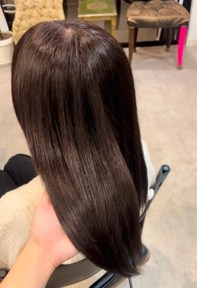 縮毛矯正モデルの写真