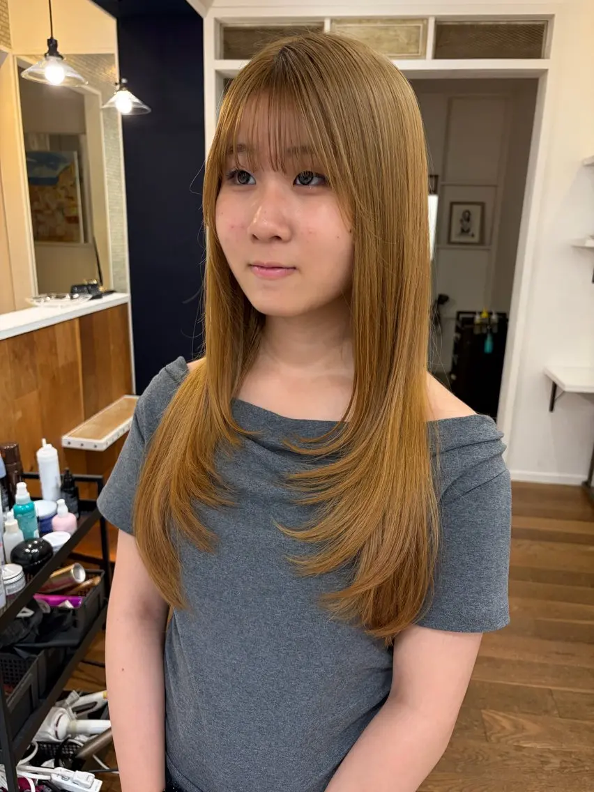 ロング カラー ヘアアレンジ ボブ レイヤーカット ロング カット 無料カットモデル‪✨ ✂️Nanami🌷のヘアスタイル