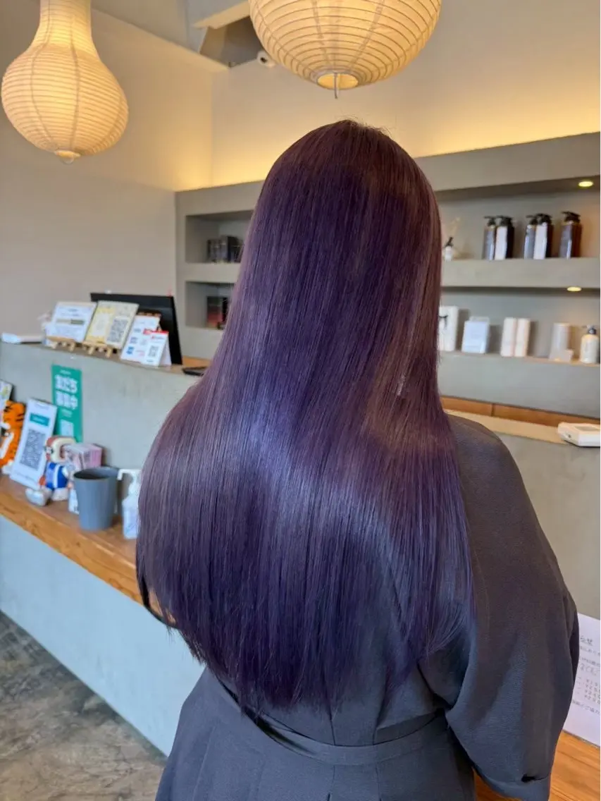 ロング カラー 透明感カラー ラベンダーカラー ヘアカラー 🔥透明感&艶感カラ ー🔥蕾人のヘアスタイル
