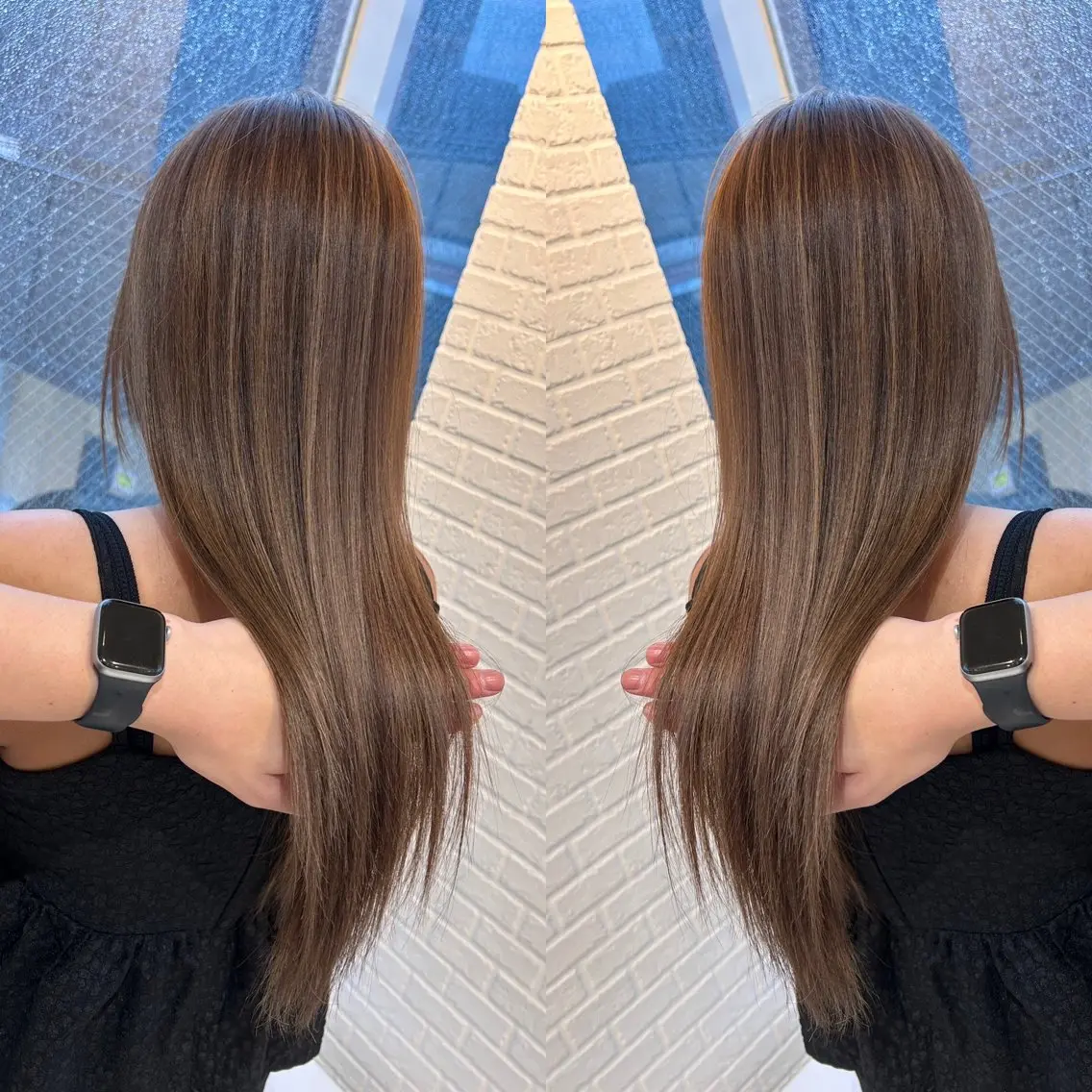 ロング バレイヤージュ ボブ🌈ナツヤのヘアスタイル