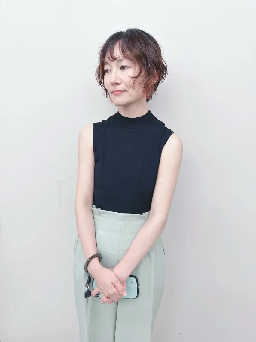 ショート パーマ カット パーマ ボブ/ゆるふわ ボブパーマ/とういのヘアスタイル